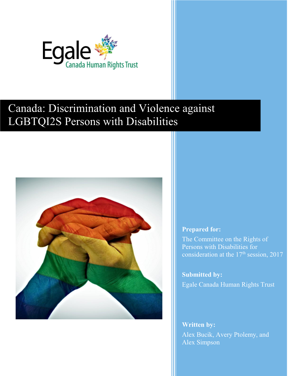 Discrimination and Violence Against LGBTQI2S Persons with Disabilities