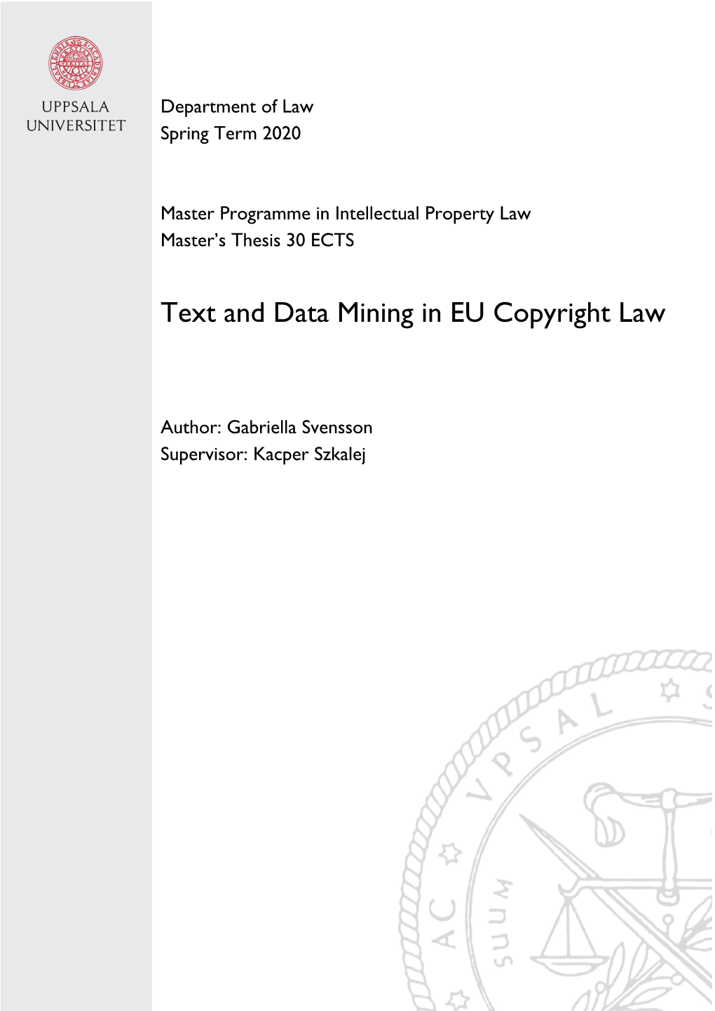 Text and Data Mining in EU Copyright Law