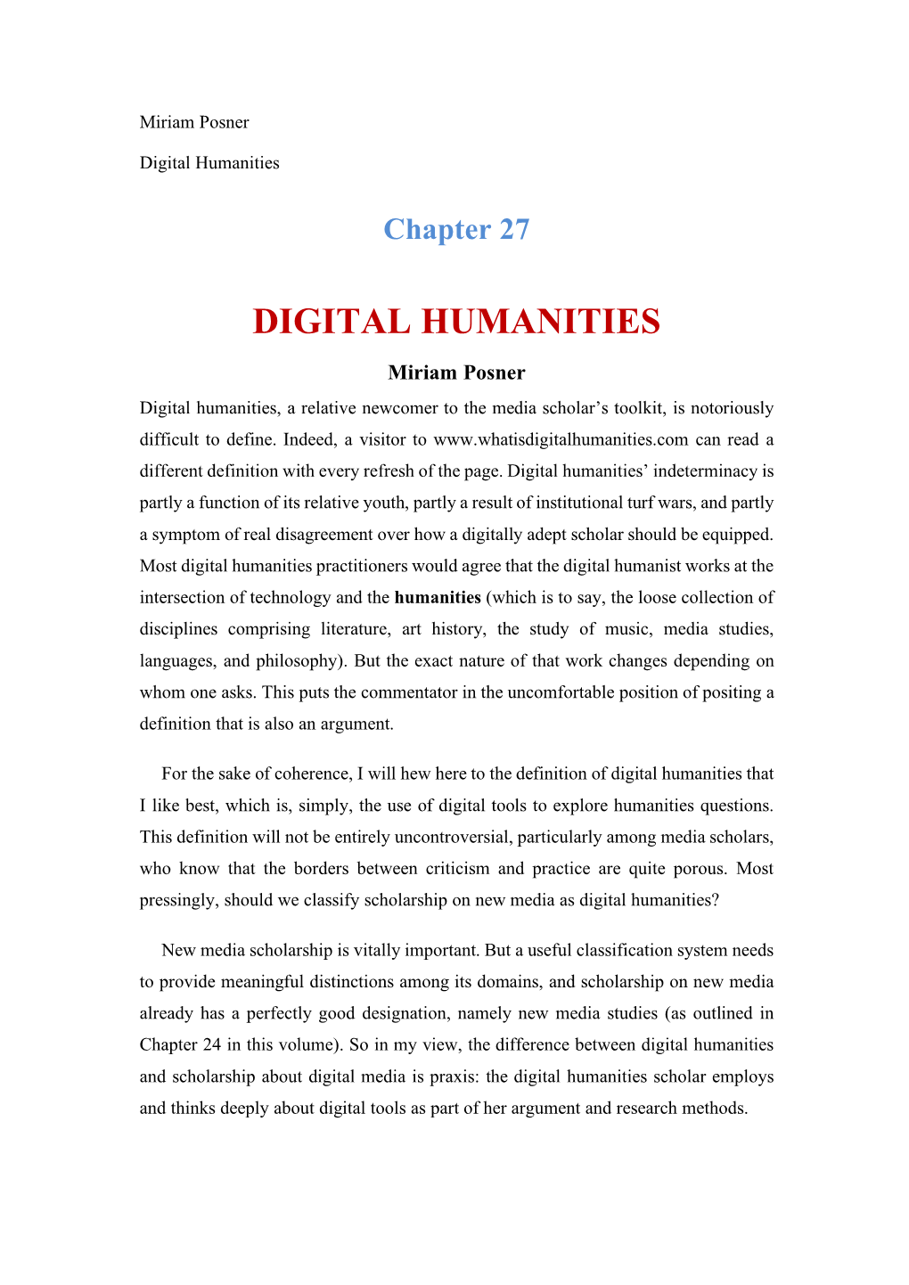 Digital Humanities