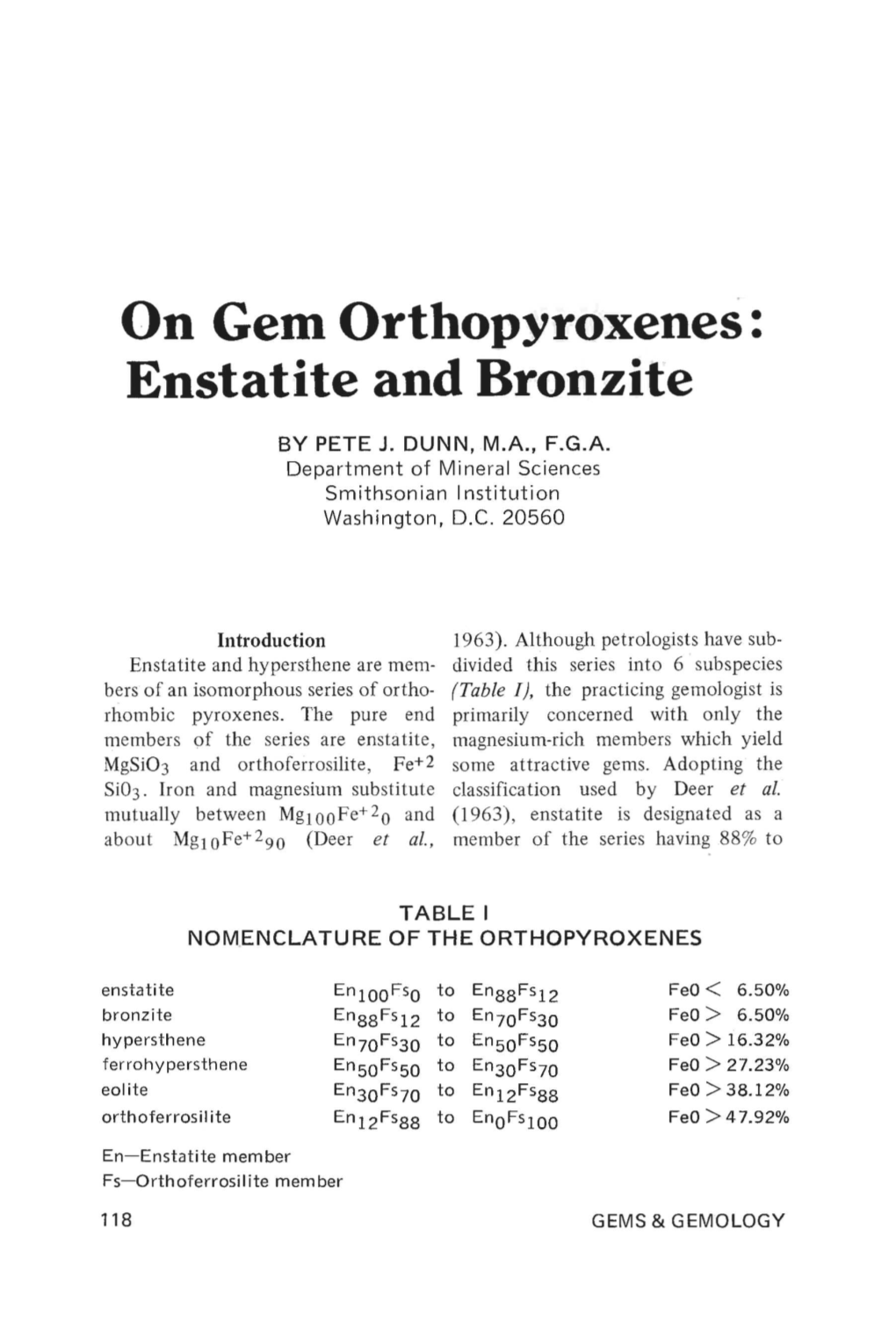 Enstatite and Bronzite