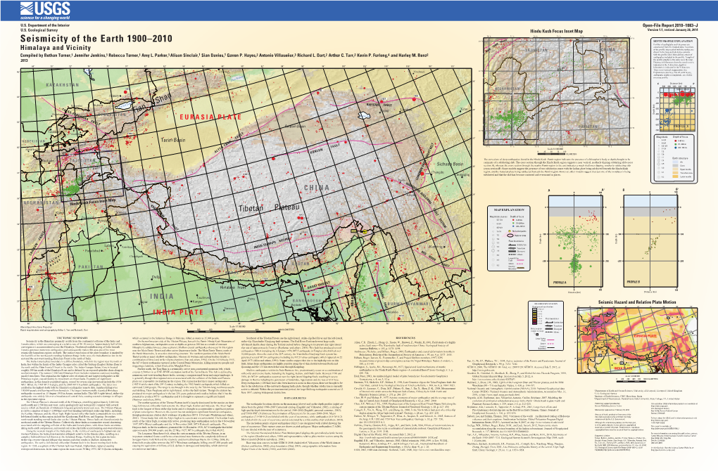 Seismicity of the Earth 1900–2010 THRUST B' Profiles of Earthquake and Volcanoes Are PAMIR Constructed from the Mapped Data