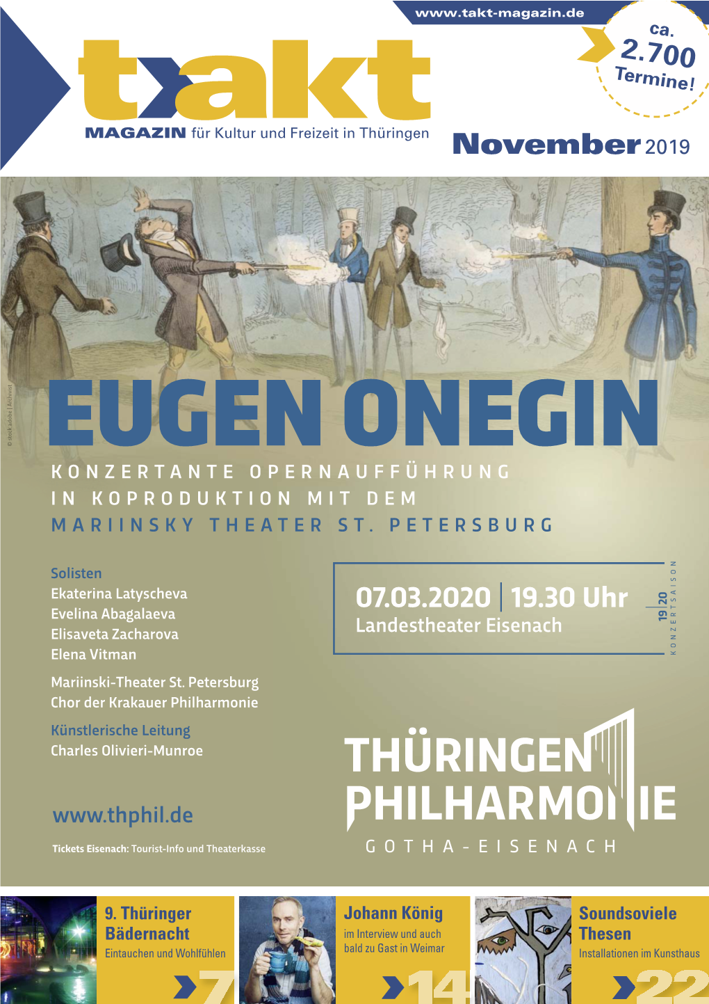 07.03.2020 | 19.30 Uhr Evelina Abagalaeva Elisaveta Zacharova Landestheater Eisenach Elena Vitman Mariinski-Theater St