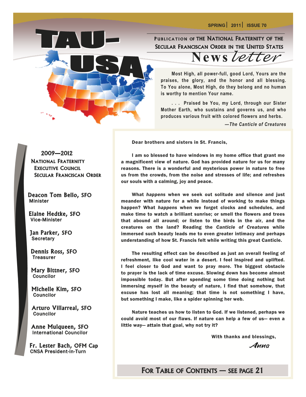 TAU-USA Newsletter Spring 70