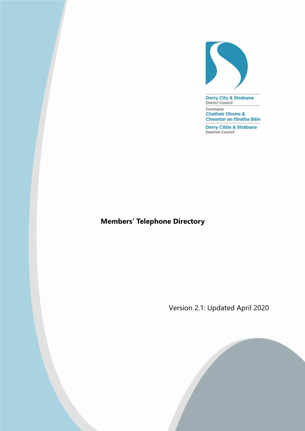 Membersʼ Telephone Directory Version 2.1: Updated April 2020