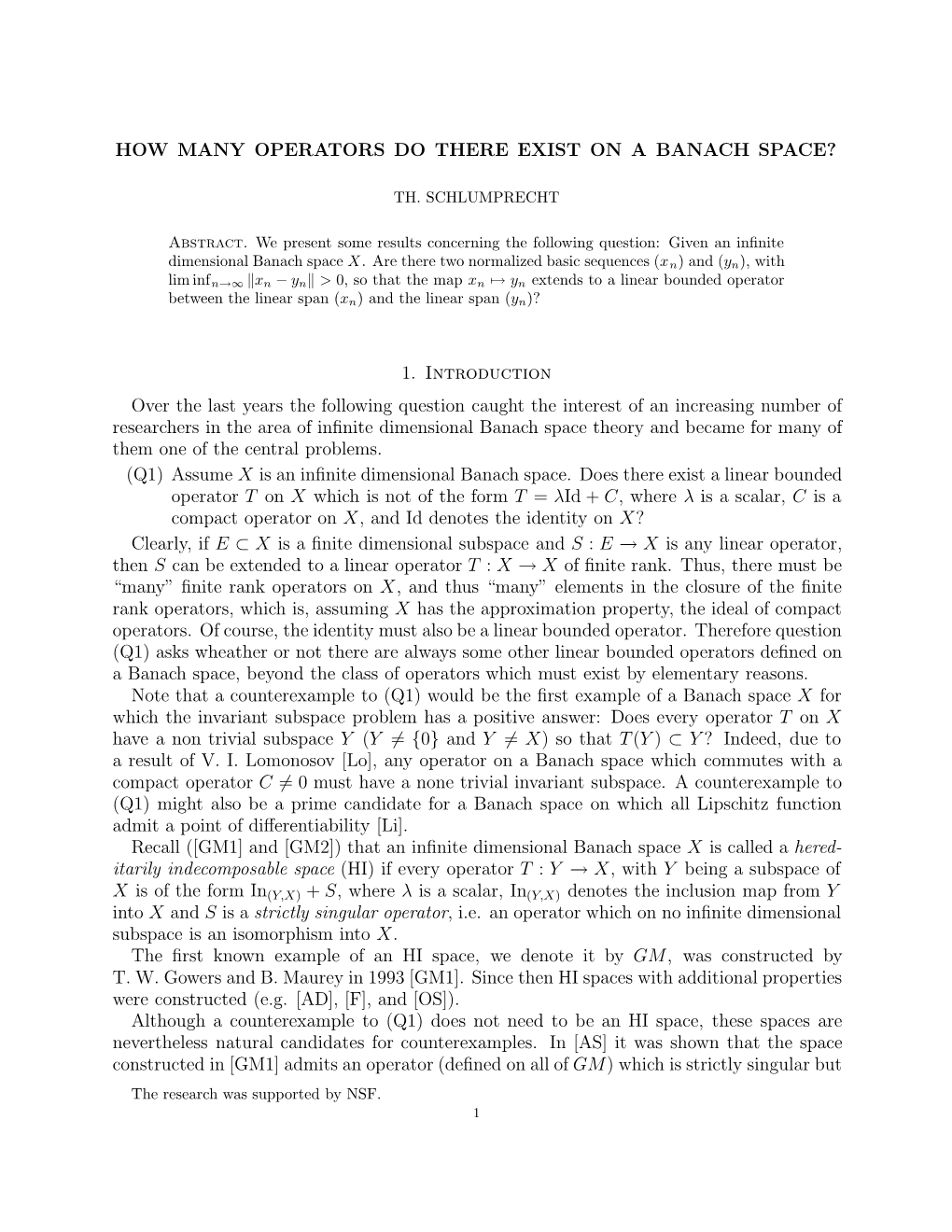 How Many Operators Do There Exist on a Banach Space?