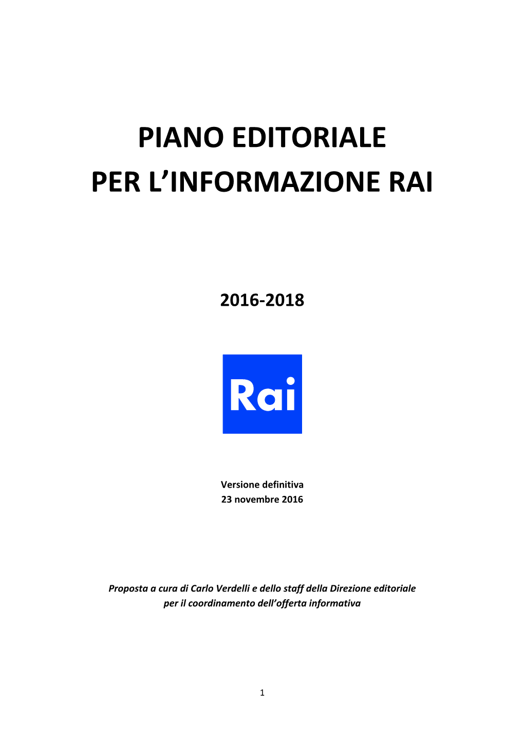 Piano Editoriale Per L'informazione