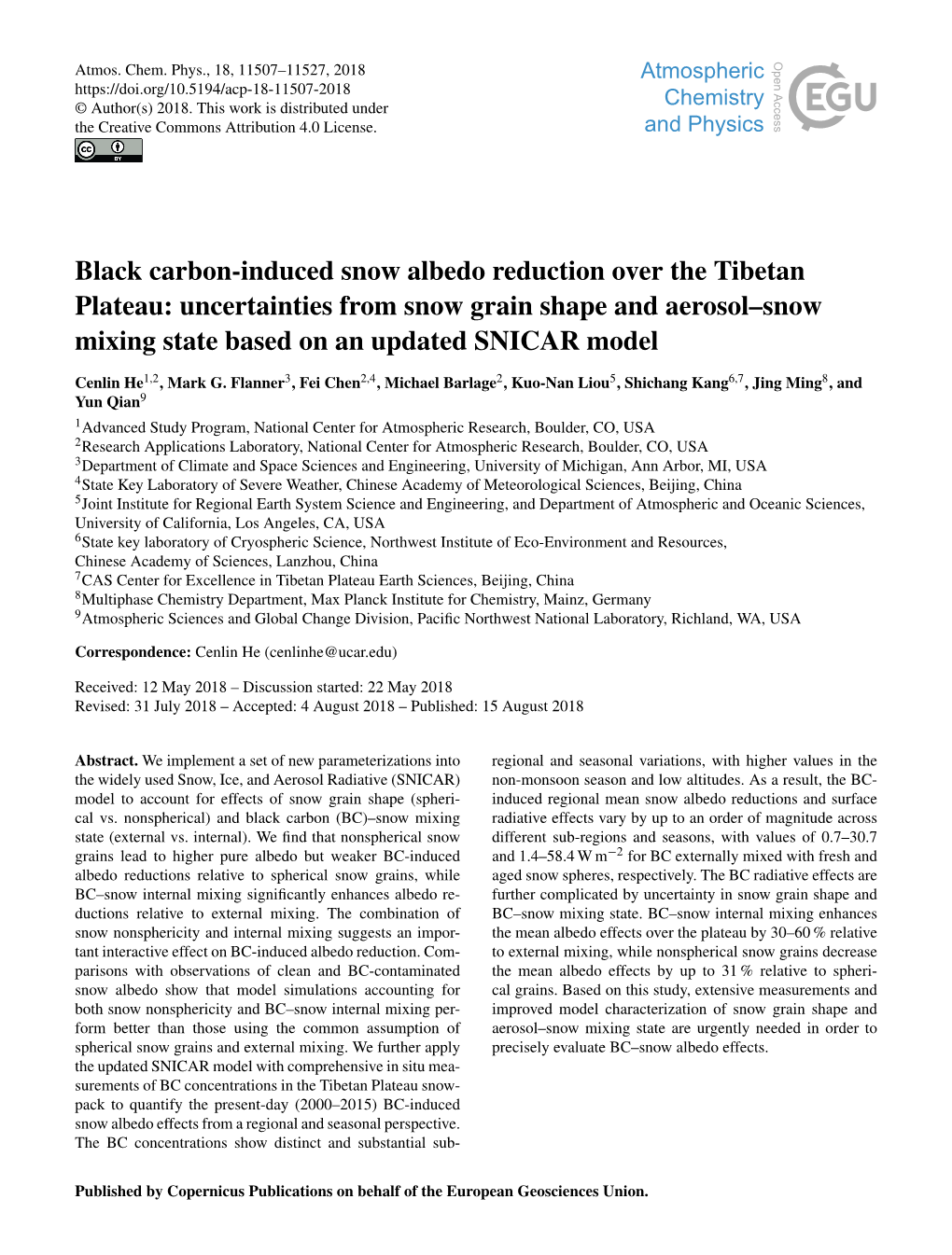 Black Carbon-Induced Snow Albedo Reduction Over the Tibetan Plateau