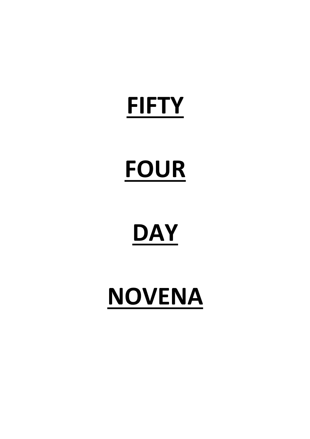 Fifty Four Day Novena