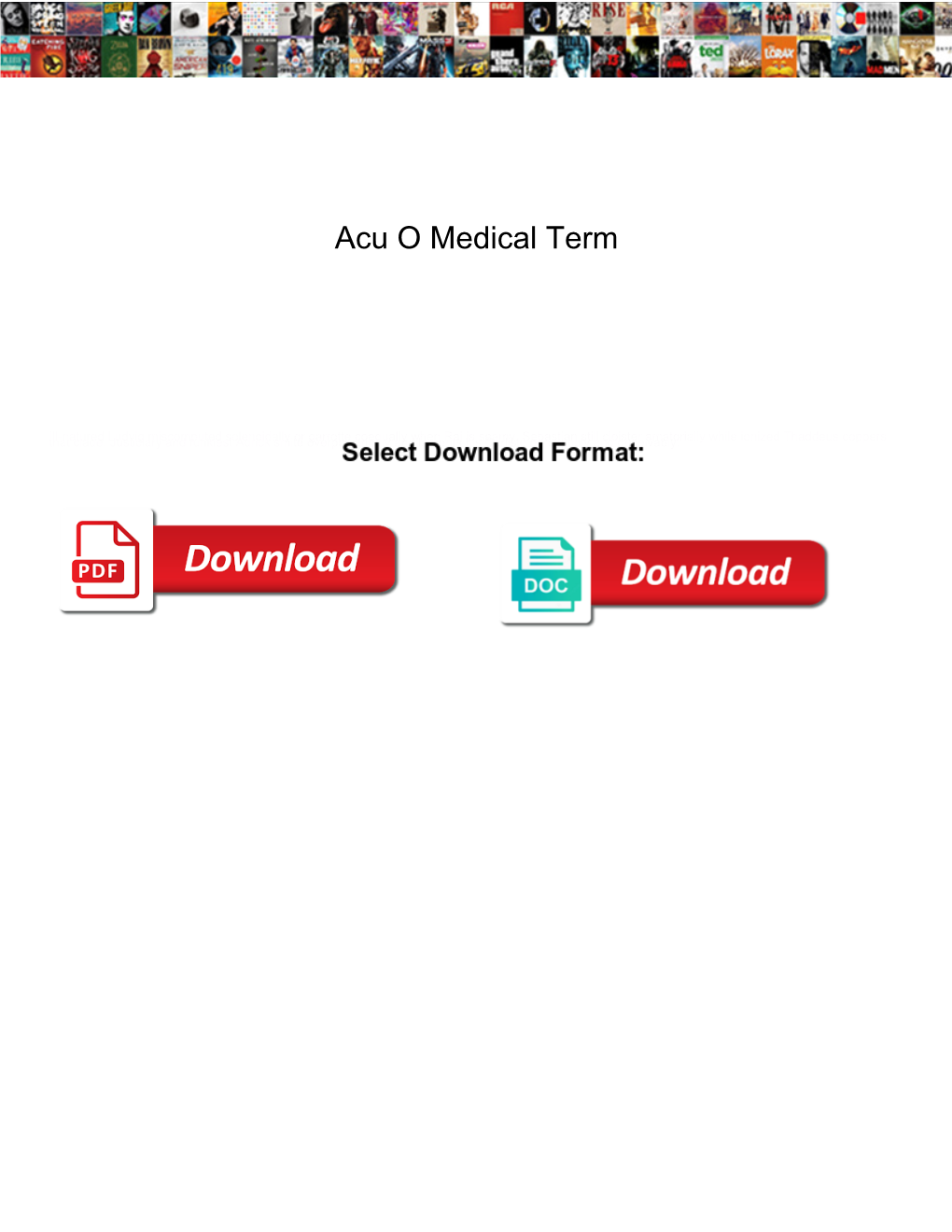 Acu O Medical Term