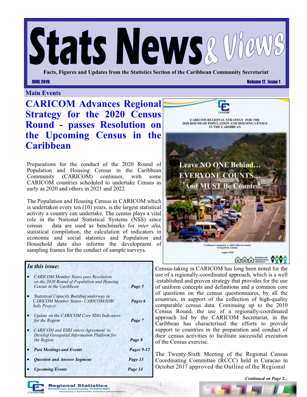 CARICOM Advances Regional Strategy for the 2020 Census Round - Passes Resolution on the Upcoming Census in the Caribbean