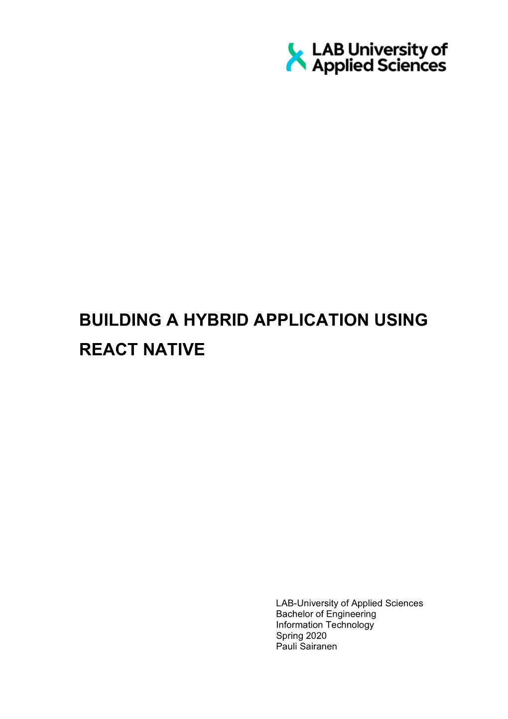 Building a Hybrid Application Using React Native