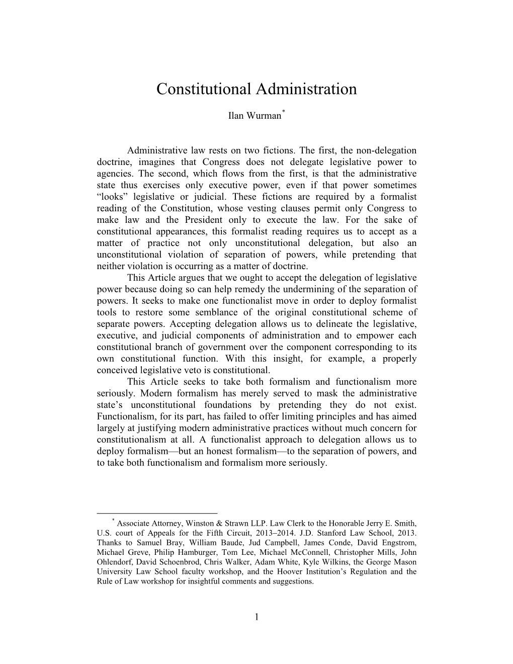 Constitutional Administration