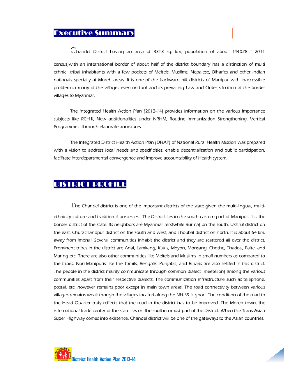 Executive Summary DISTRICT PROFILE