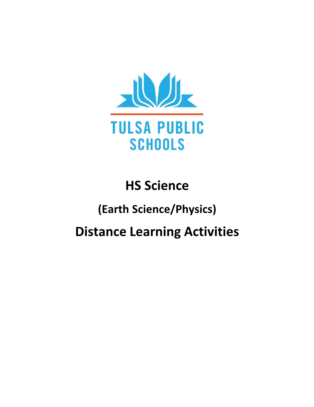 HS Science Distance Learning Activities