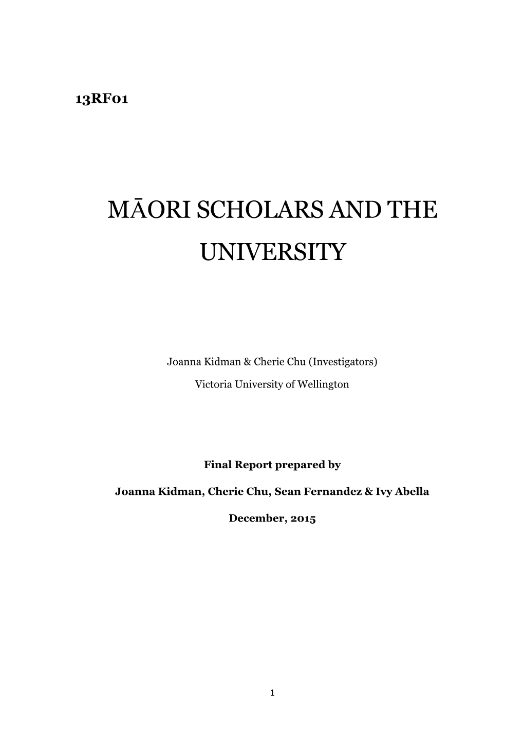 Māori Scholars and the University