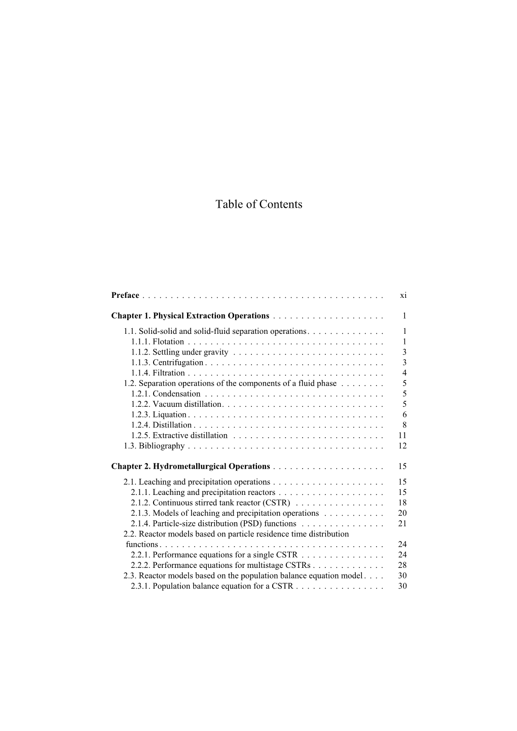 Table of Contents