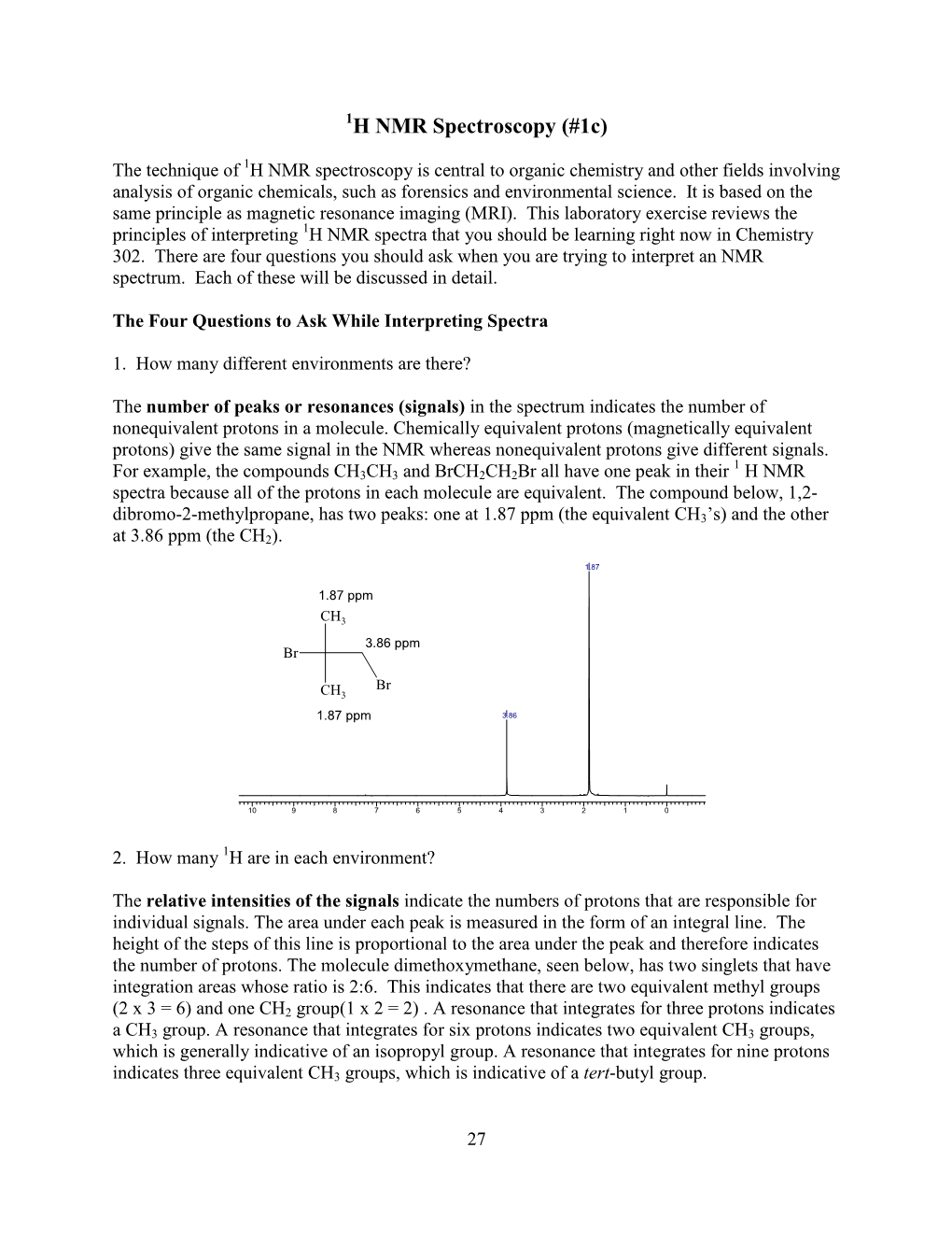 Proton Nmr Spectroscopy