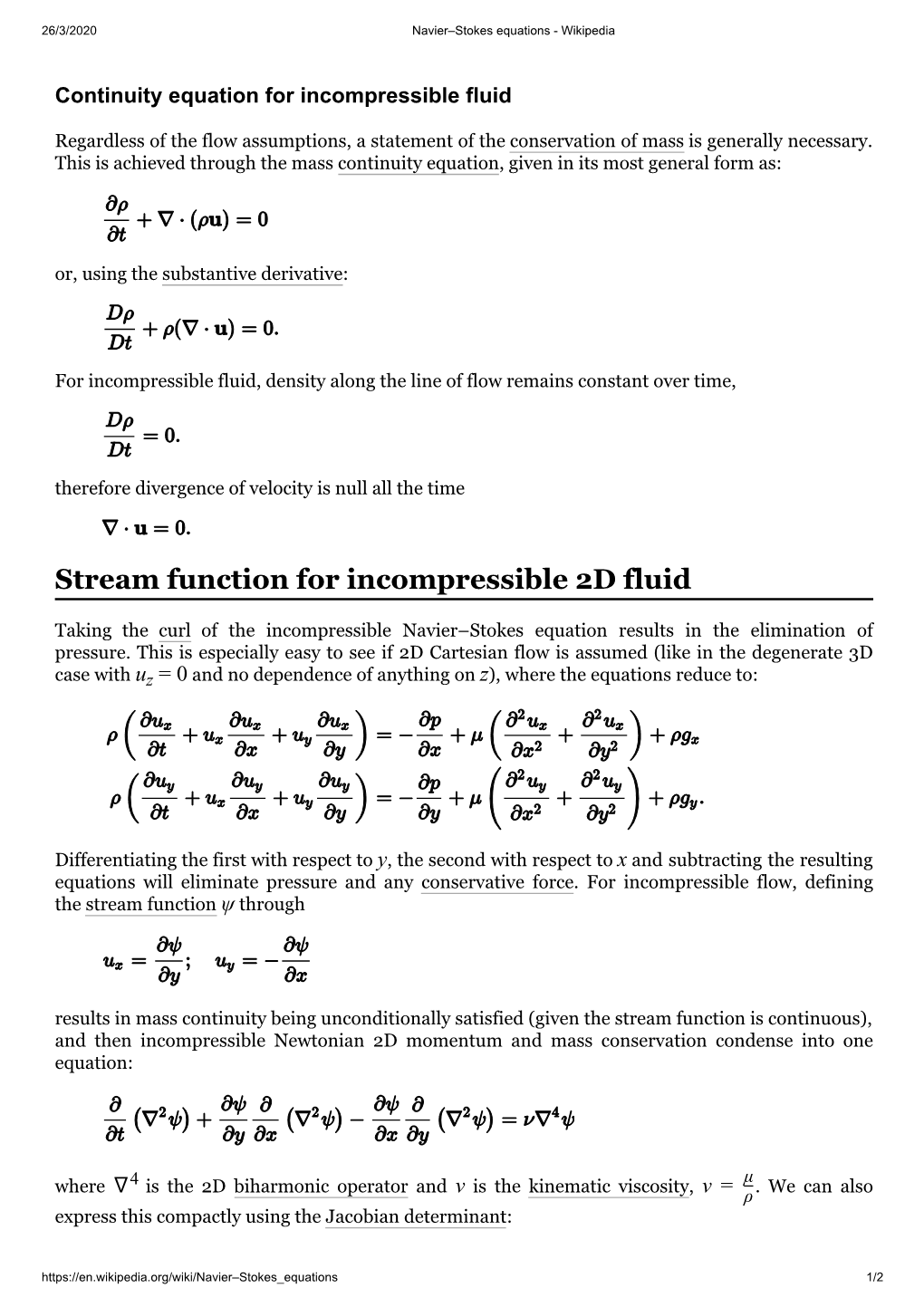 Stream Function for Incompressible 2D Fluid