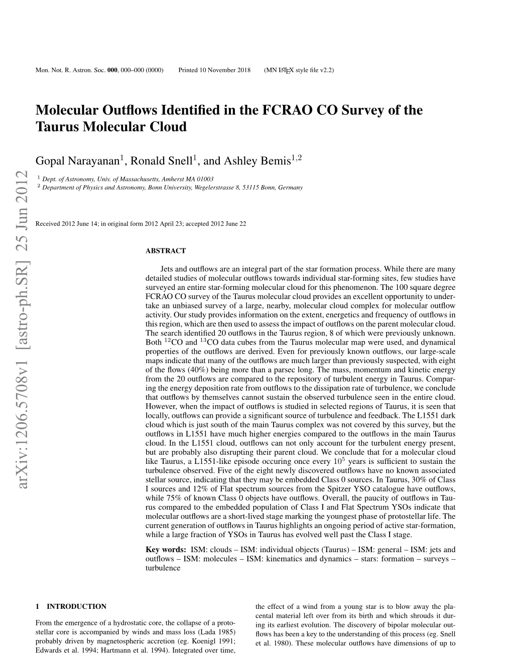 Molecular Outflows Identified in the FCRAO CO Survey of the Taurus