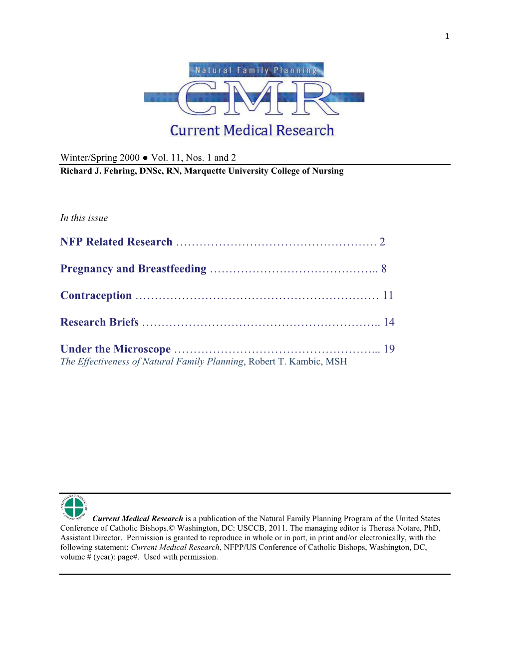 NFP Related Research ……………………………………………