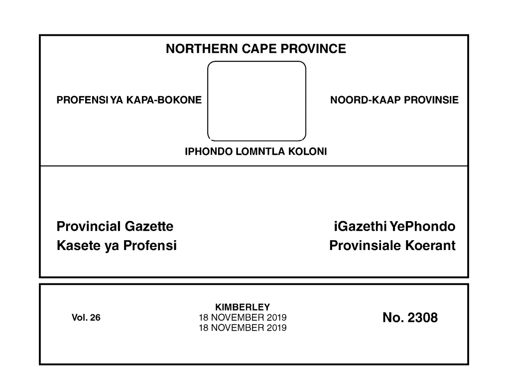 Provincial Gazette Kasete Ya Profensi Igazethi Yephondo