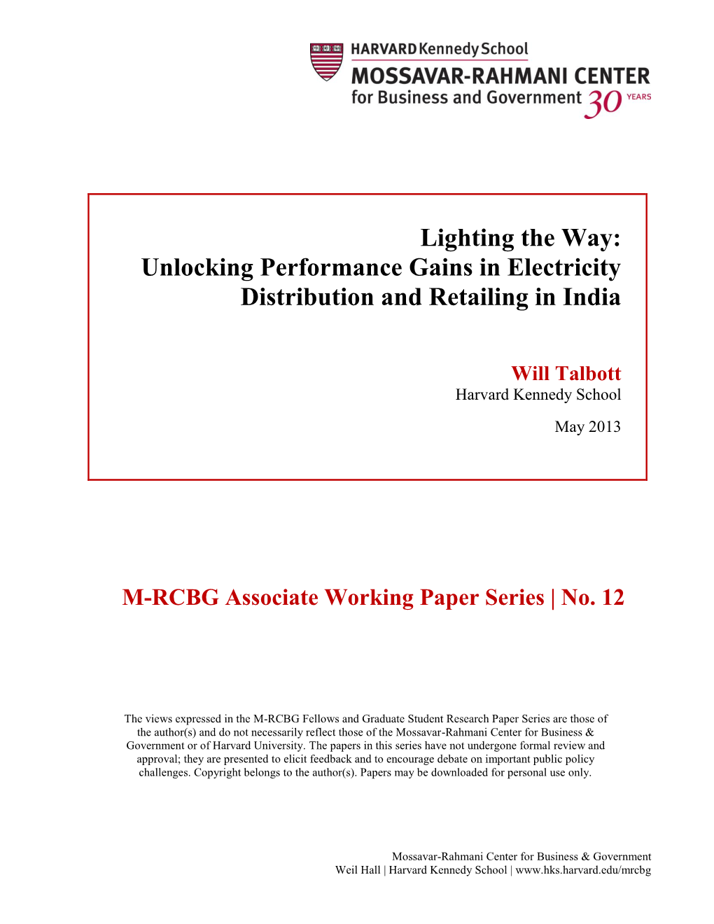 Unlocking Performance Gains in Electricity Distribution and Retailing in India