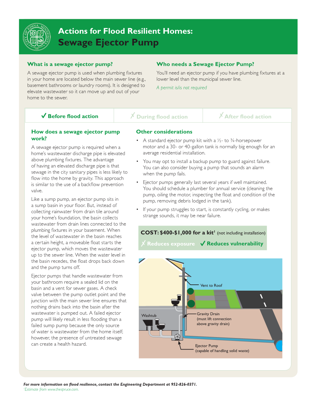Actions for Flood Resilient Homes: Sewage Ejector Pump