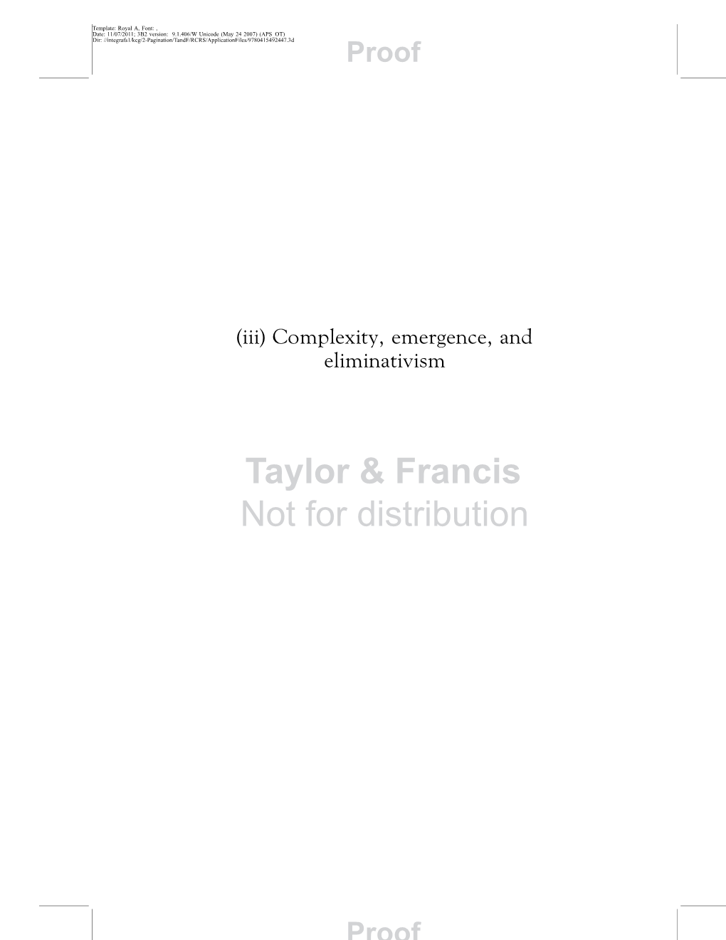 Taylor & Francis Not for Distribution