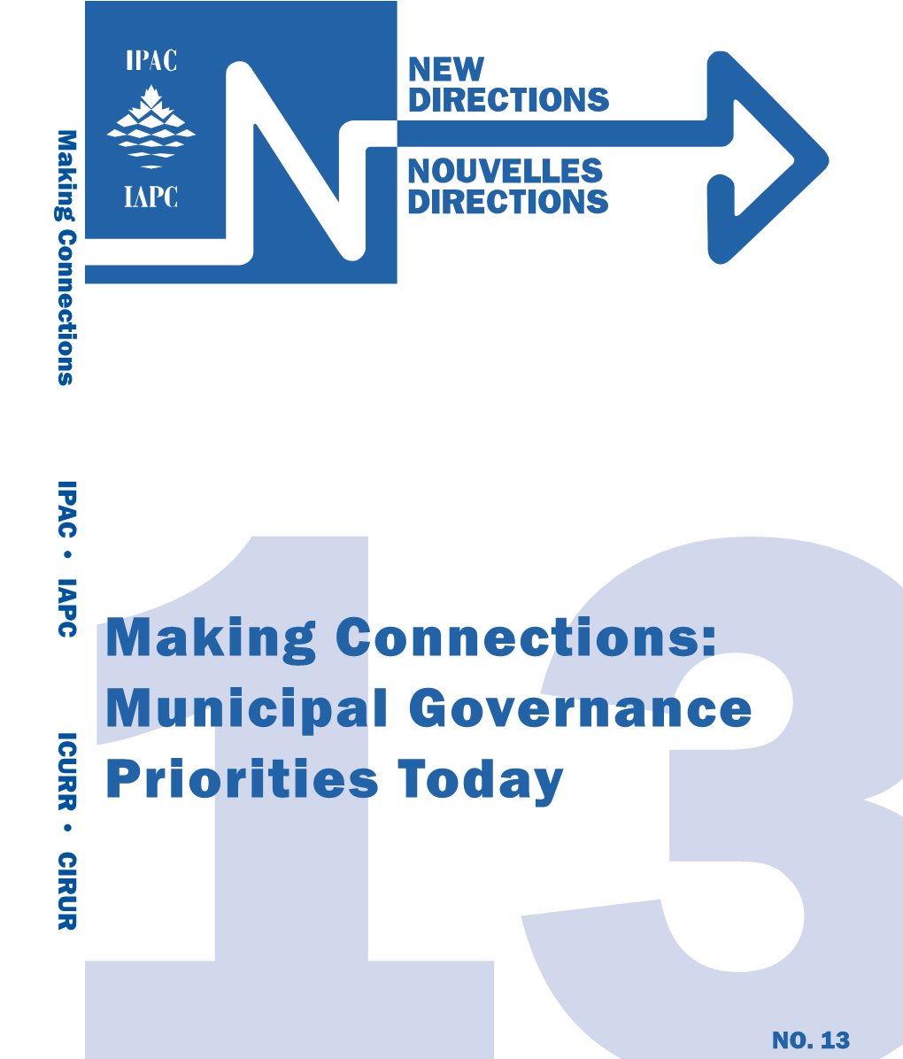 Making Connections: Municipal Governance Priorities Today