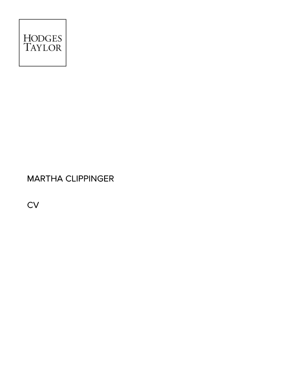 Martha Clippinger Cv