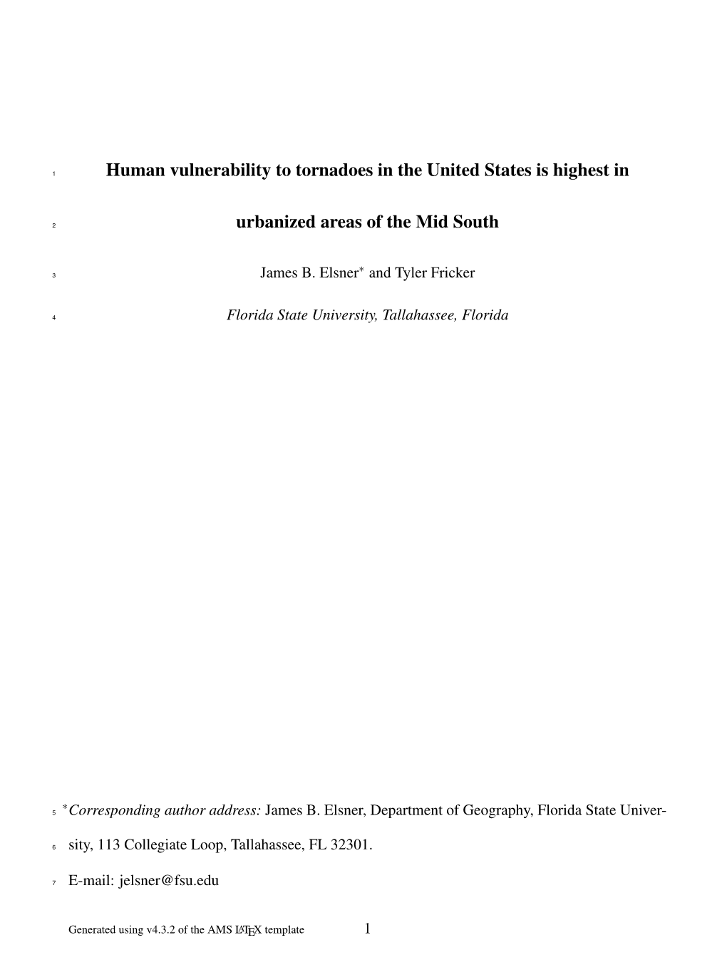 Human Vulnerability to Tornadoes in the United States Is Highest In