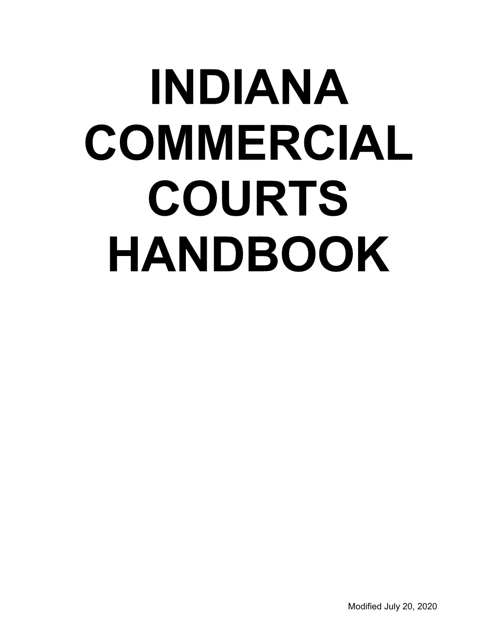 Indiana Commercial Courts Handbook