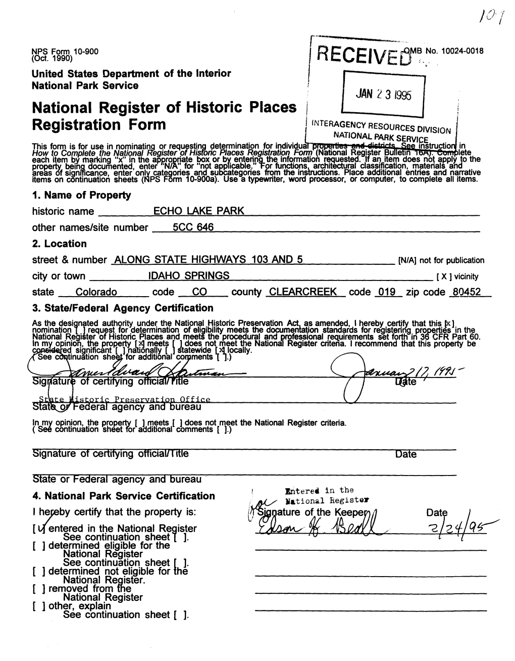 National Register of Historic Places Registration Form