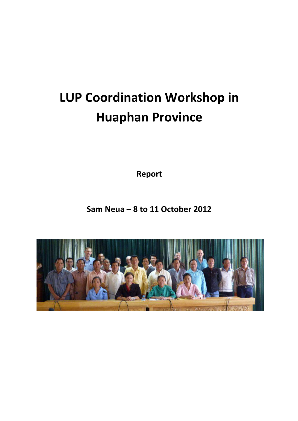 LUP Coordination Workshop in Huaphan Province