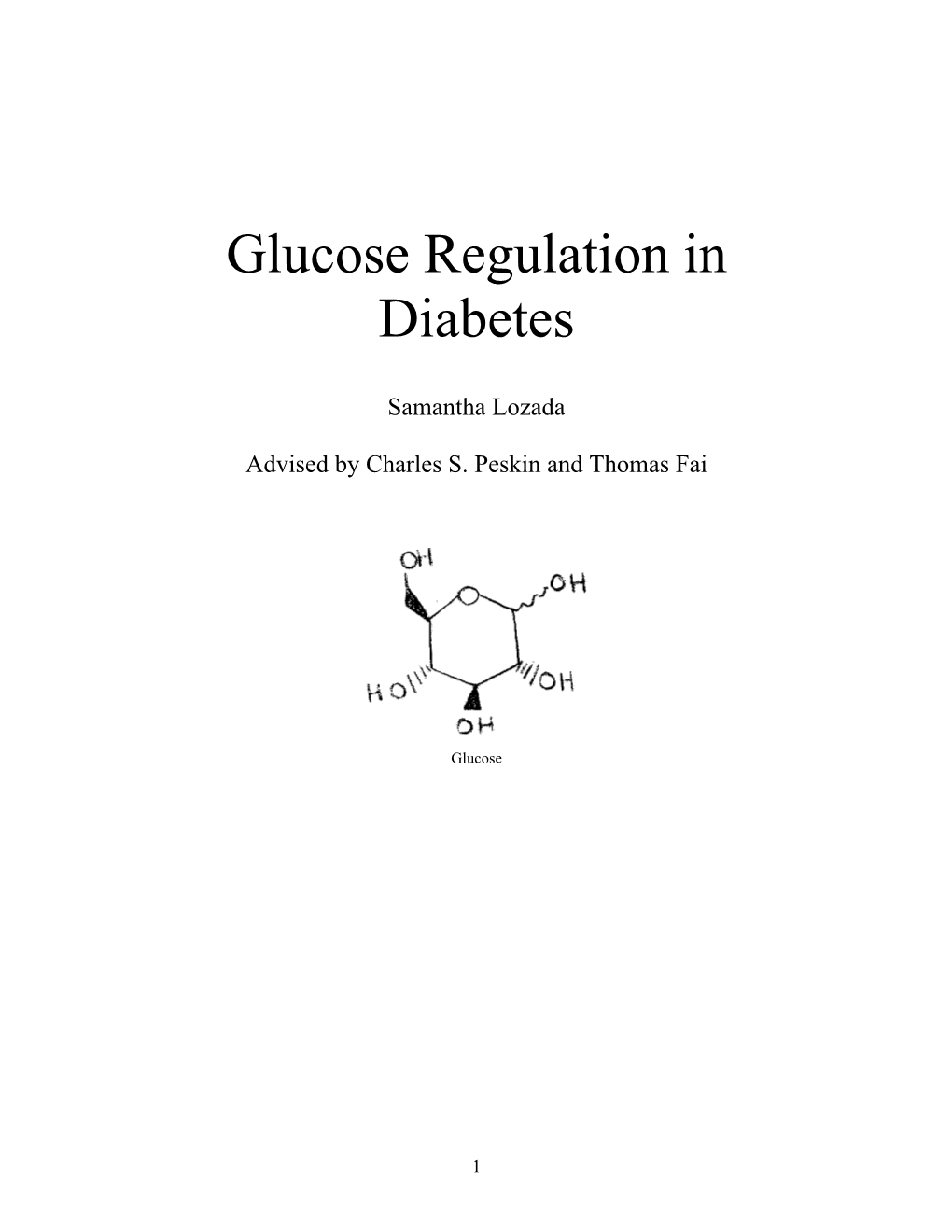 Glucose Regulation in Diabetes