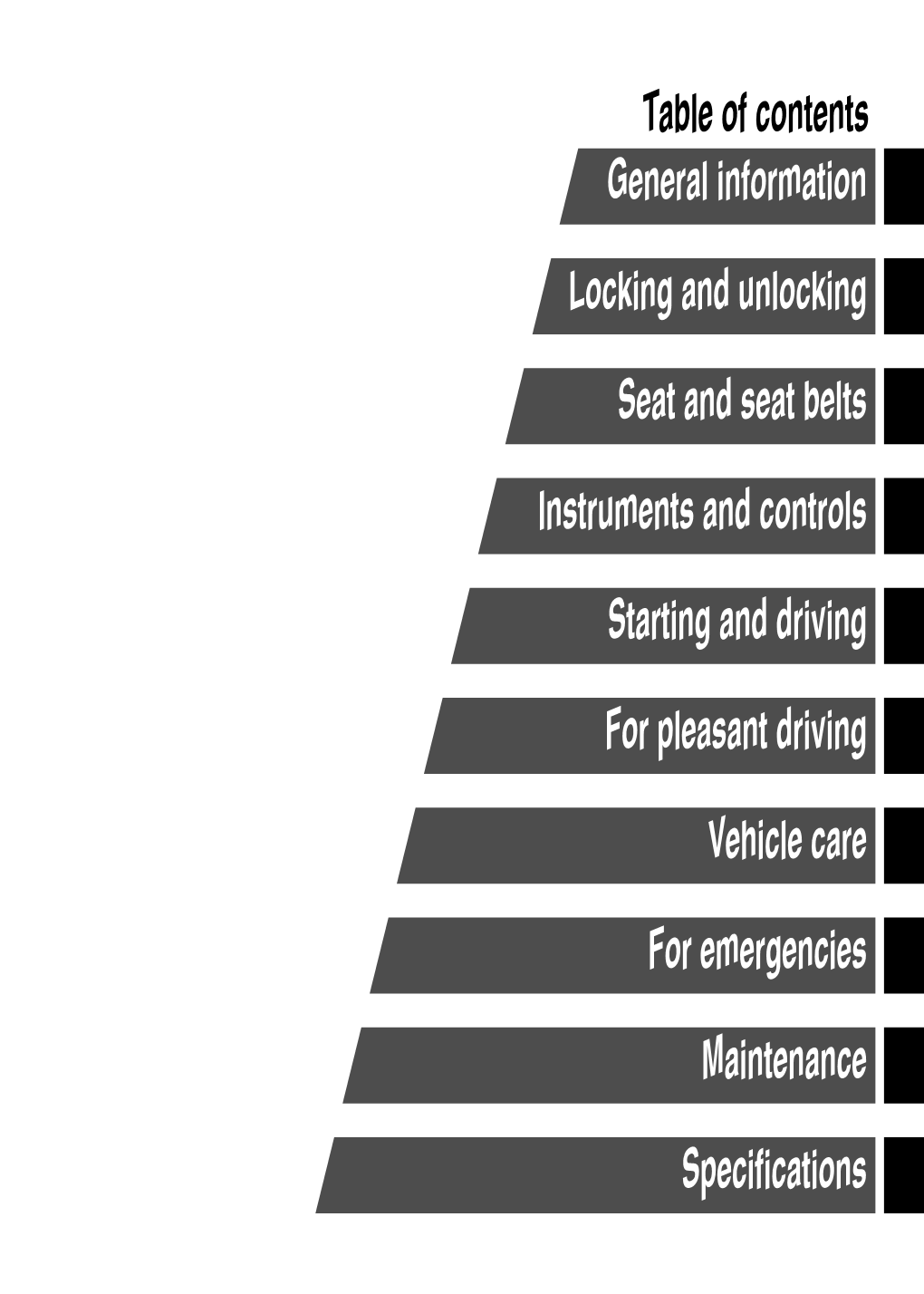 Table of Contents General Information Locking and Unlocking Seat And