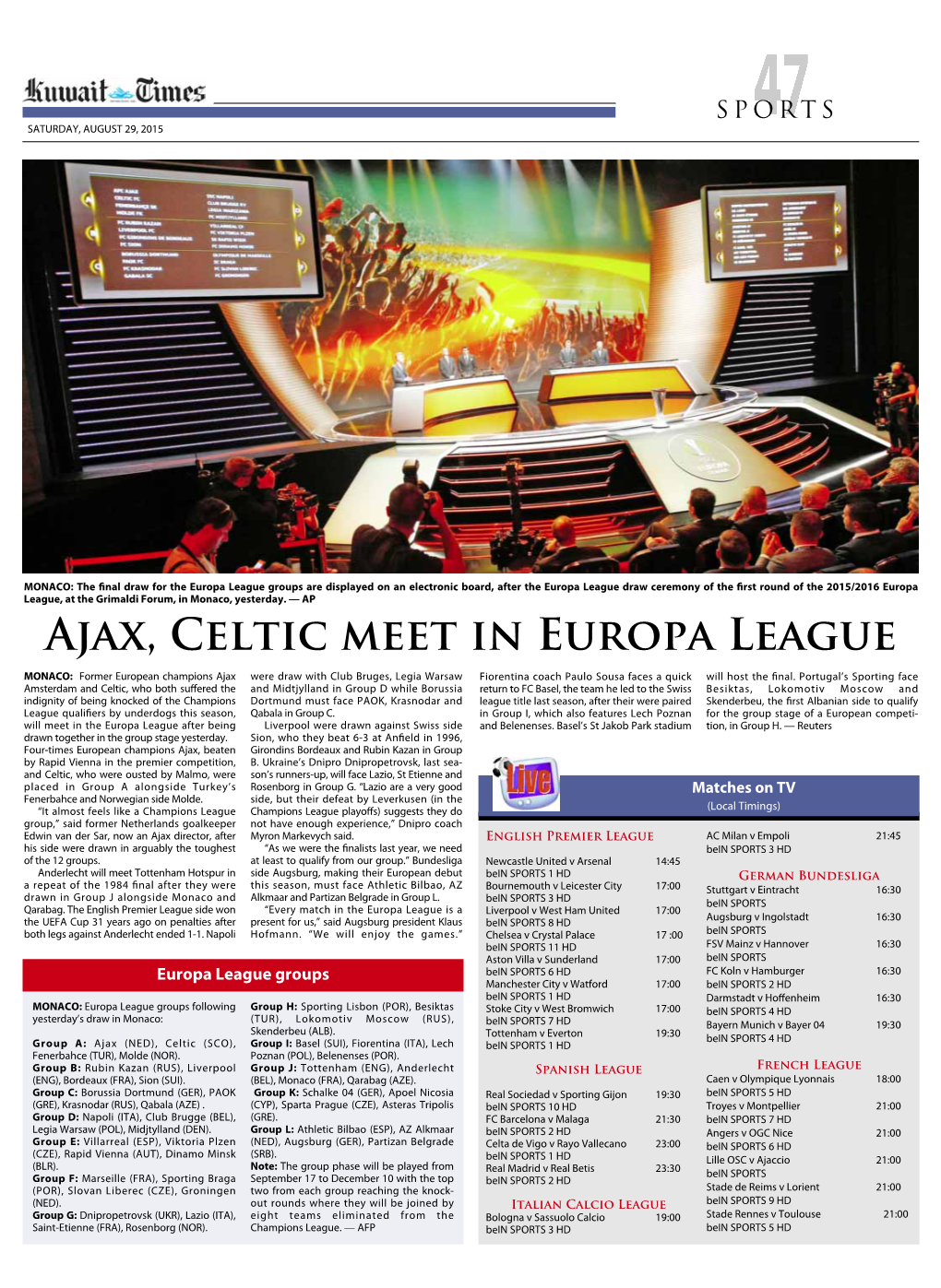 Ajax, Celtic Meet in Europa League