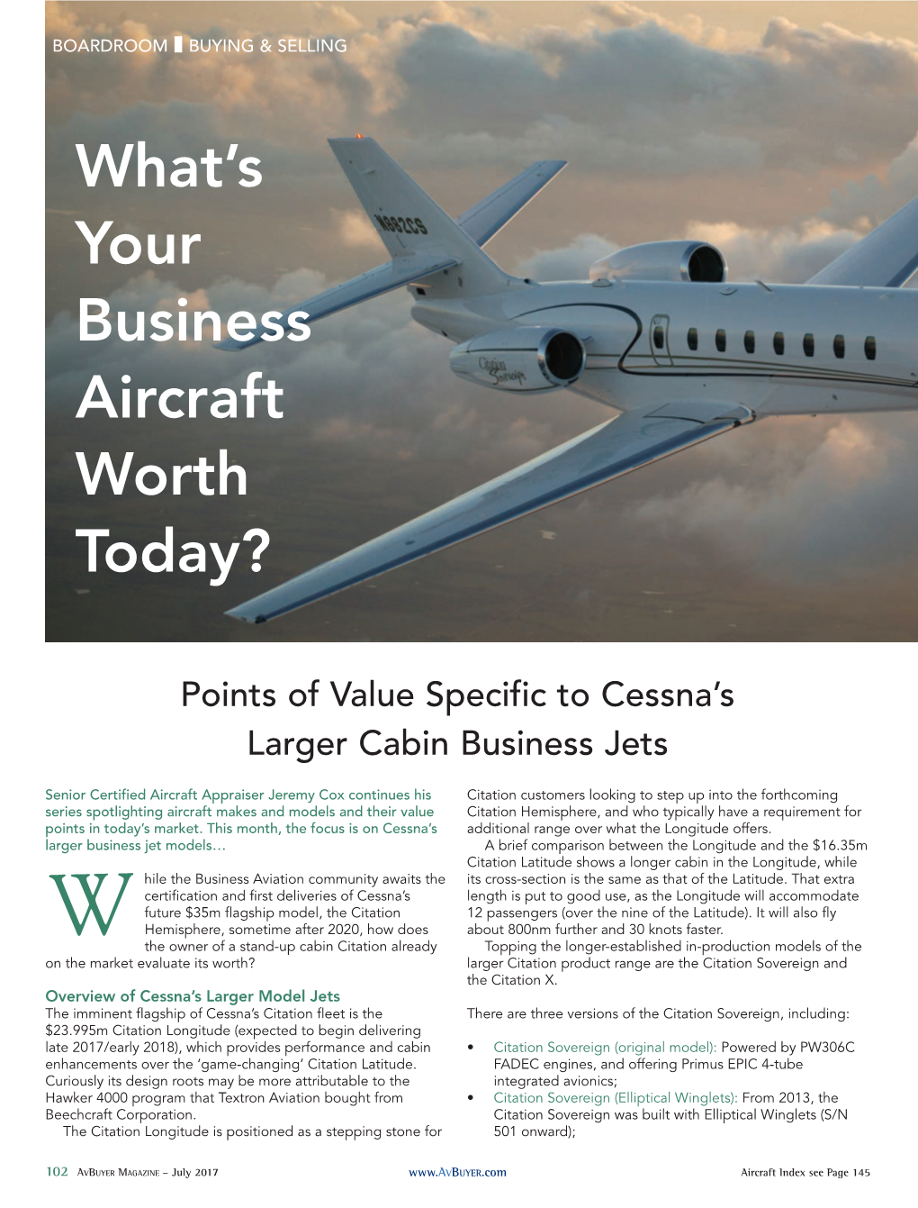 What's Your Business Aircraft Worth Today?