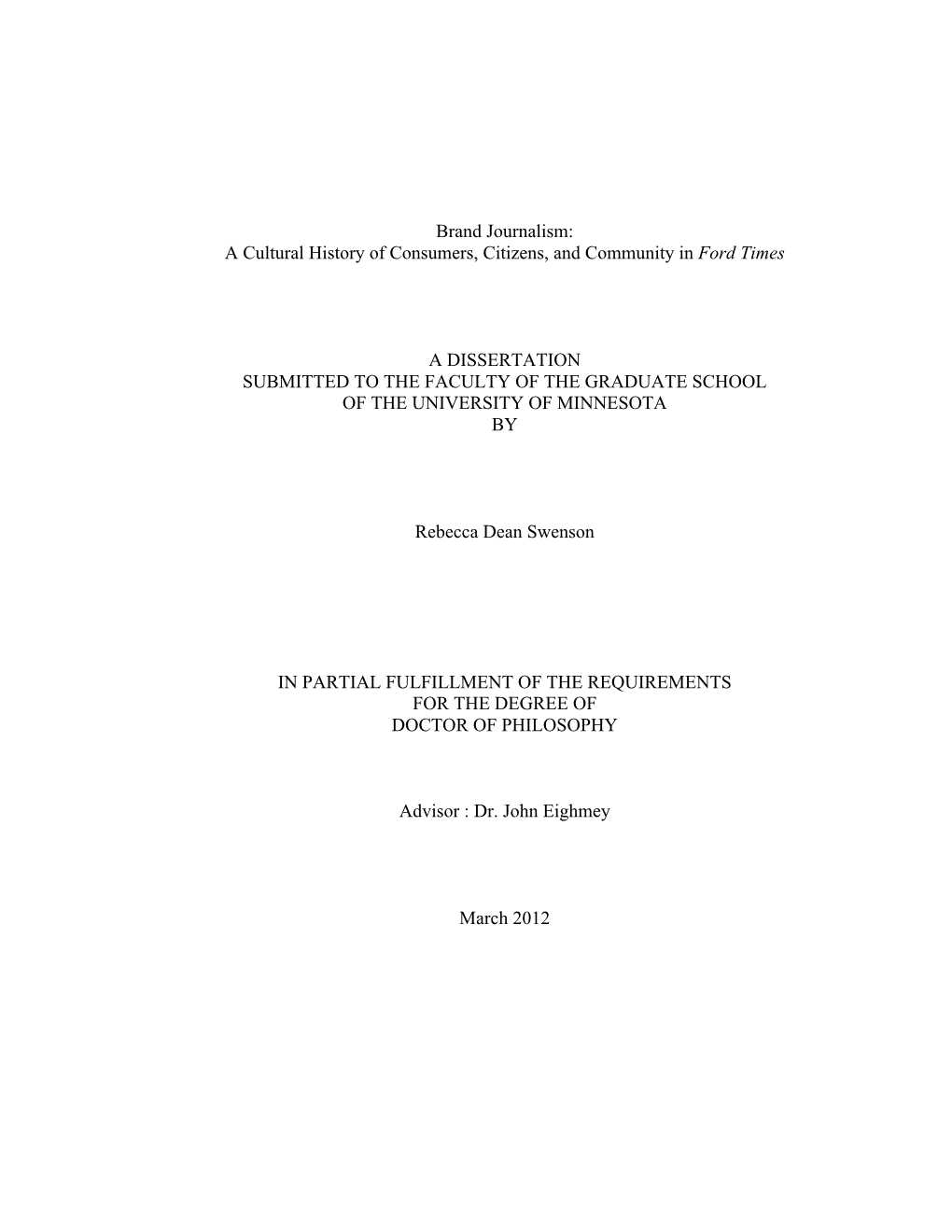 Rebecca Swenson Dissertation March 27 2012 Ford Times FINAL