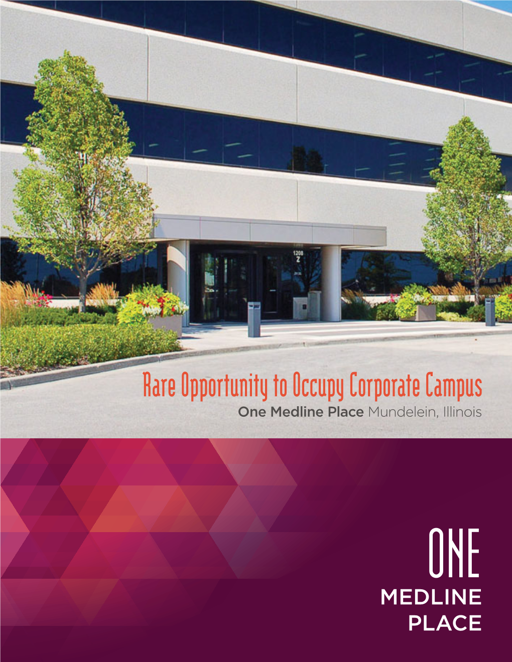 Rare Opportunity to Occupy Corporate Campus One Medline Place Mundelein, Illinois