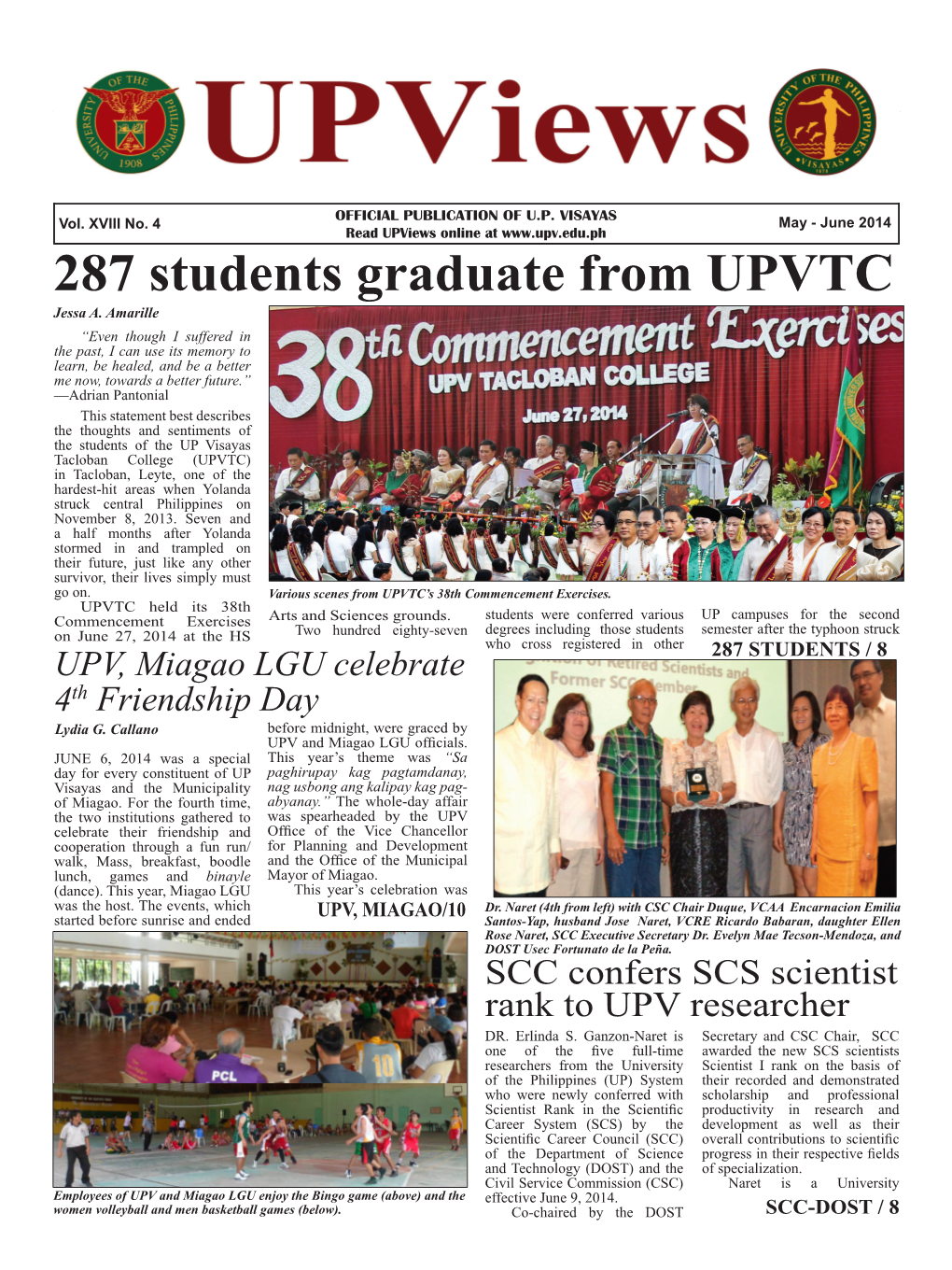 287 Students Graduate from UPVTC Jessa A