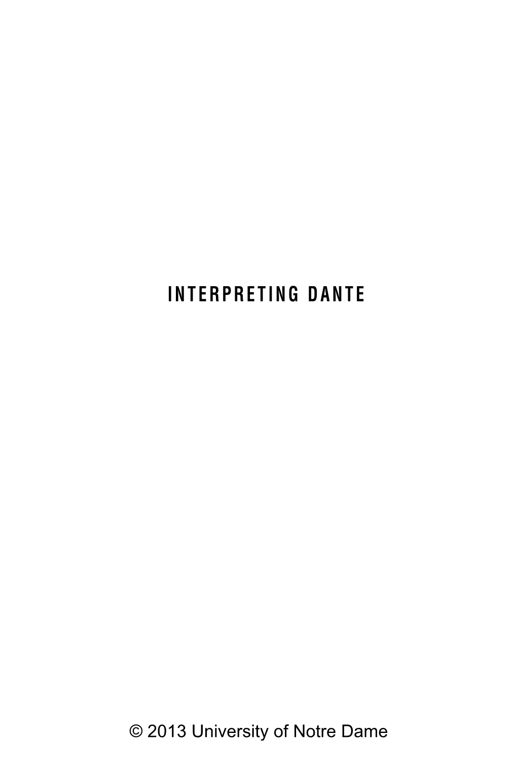 Interpreting Dante