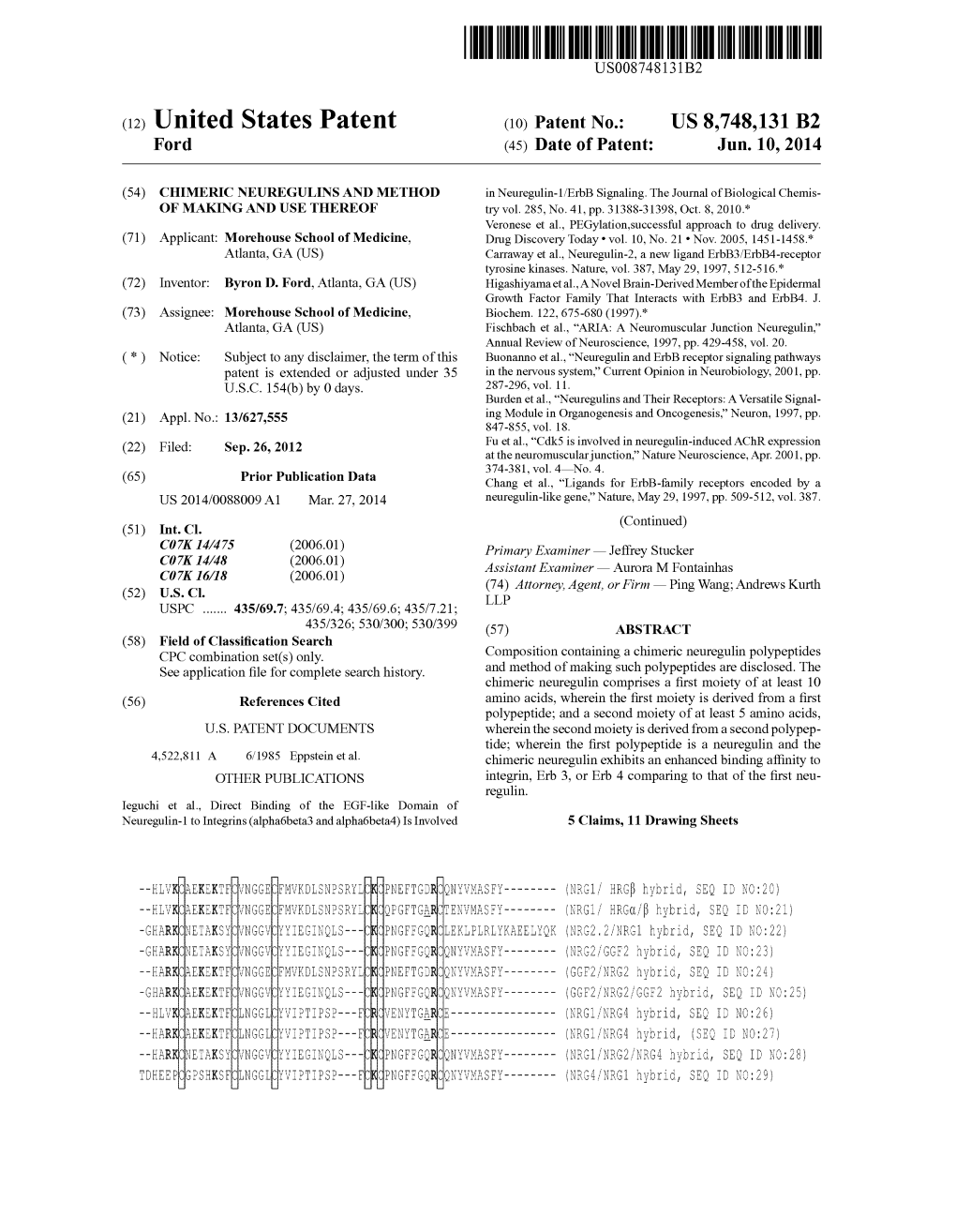 (12) United States Patent (10) Patent No.: US 8,748,131 B2 Ford (45) Date of Patent: Jun