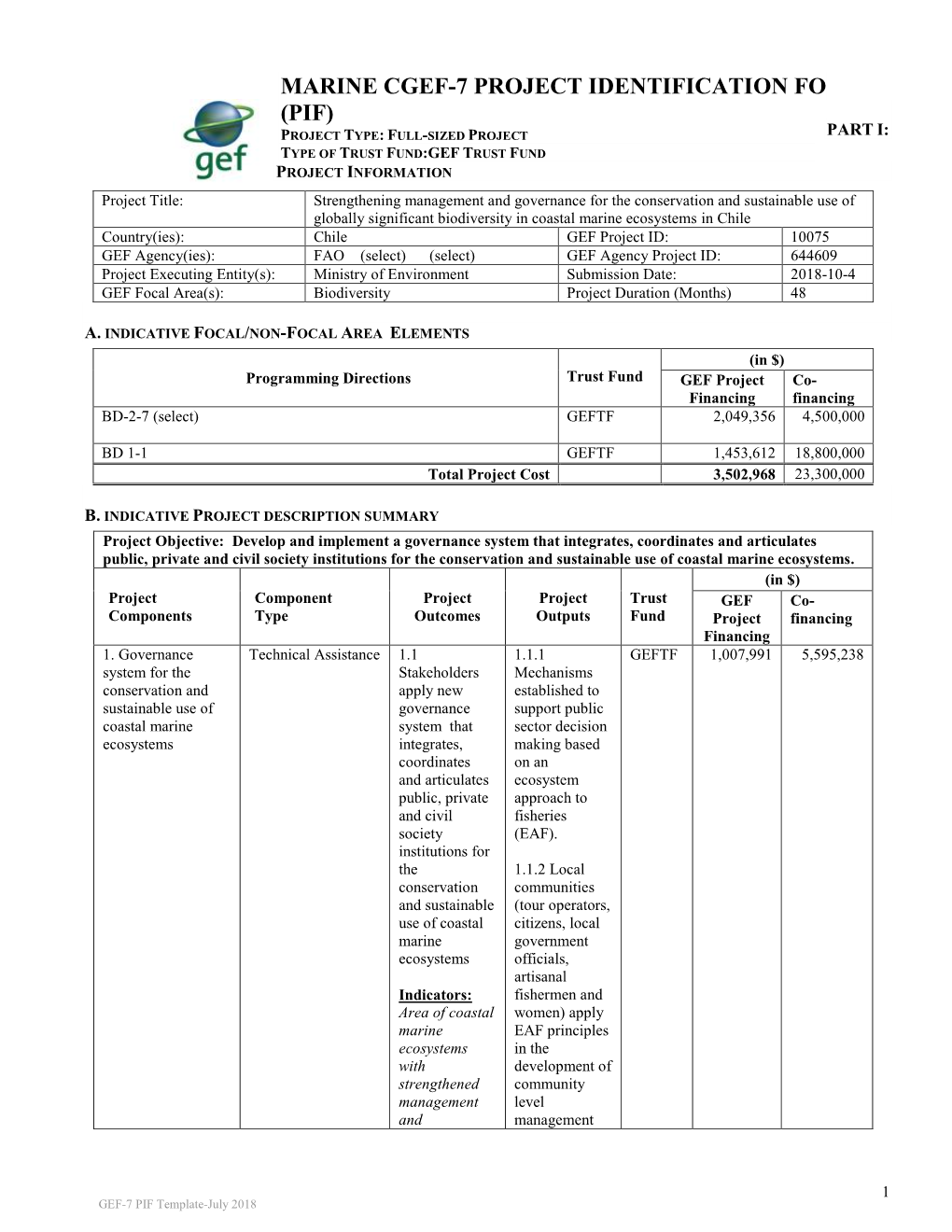 PIF Chile Marine Coastal FAO.Pdf