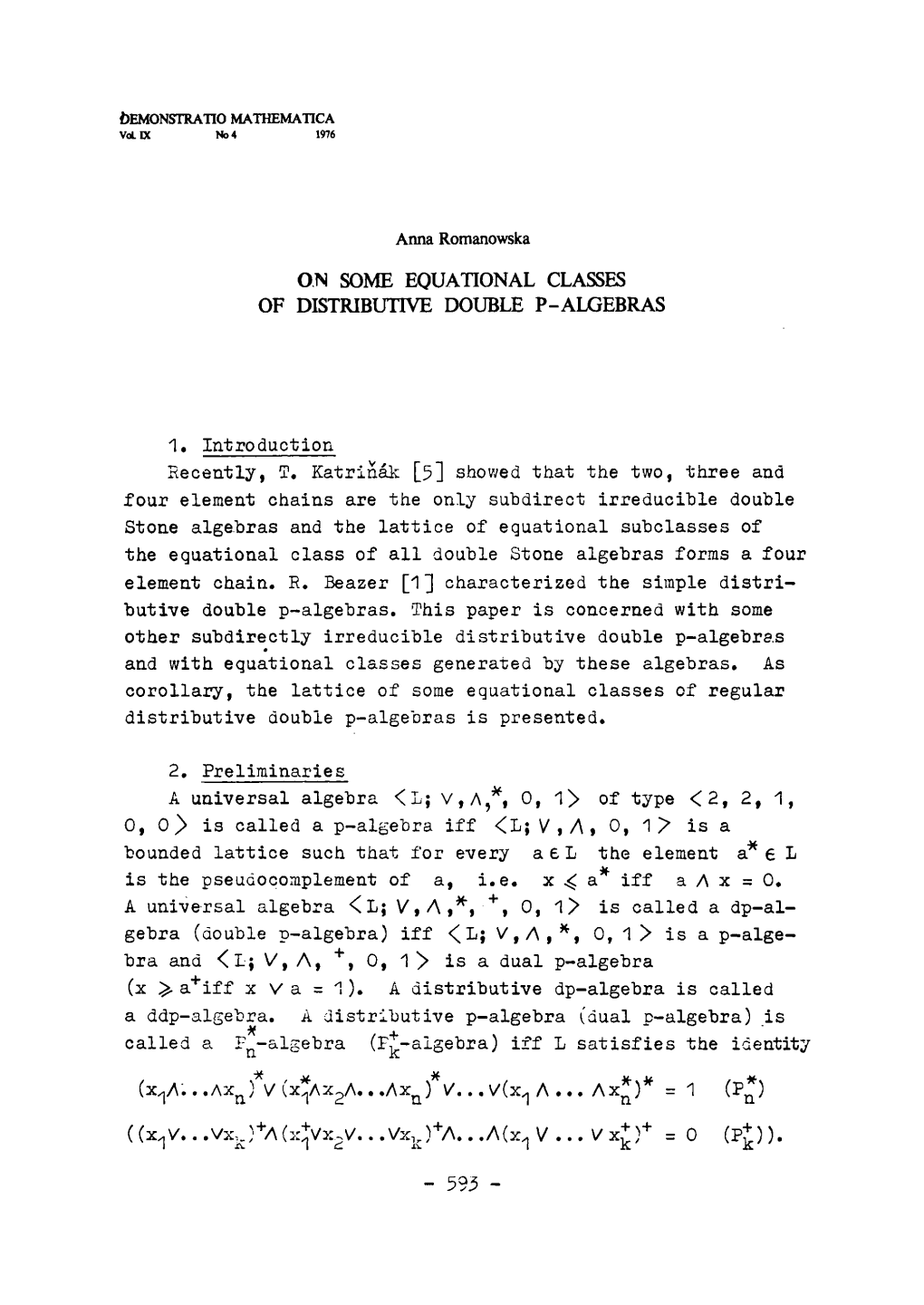 On Some Equational Classes of Distributive Double P-Algebras