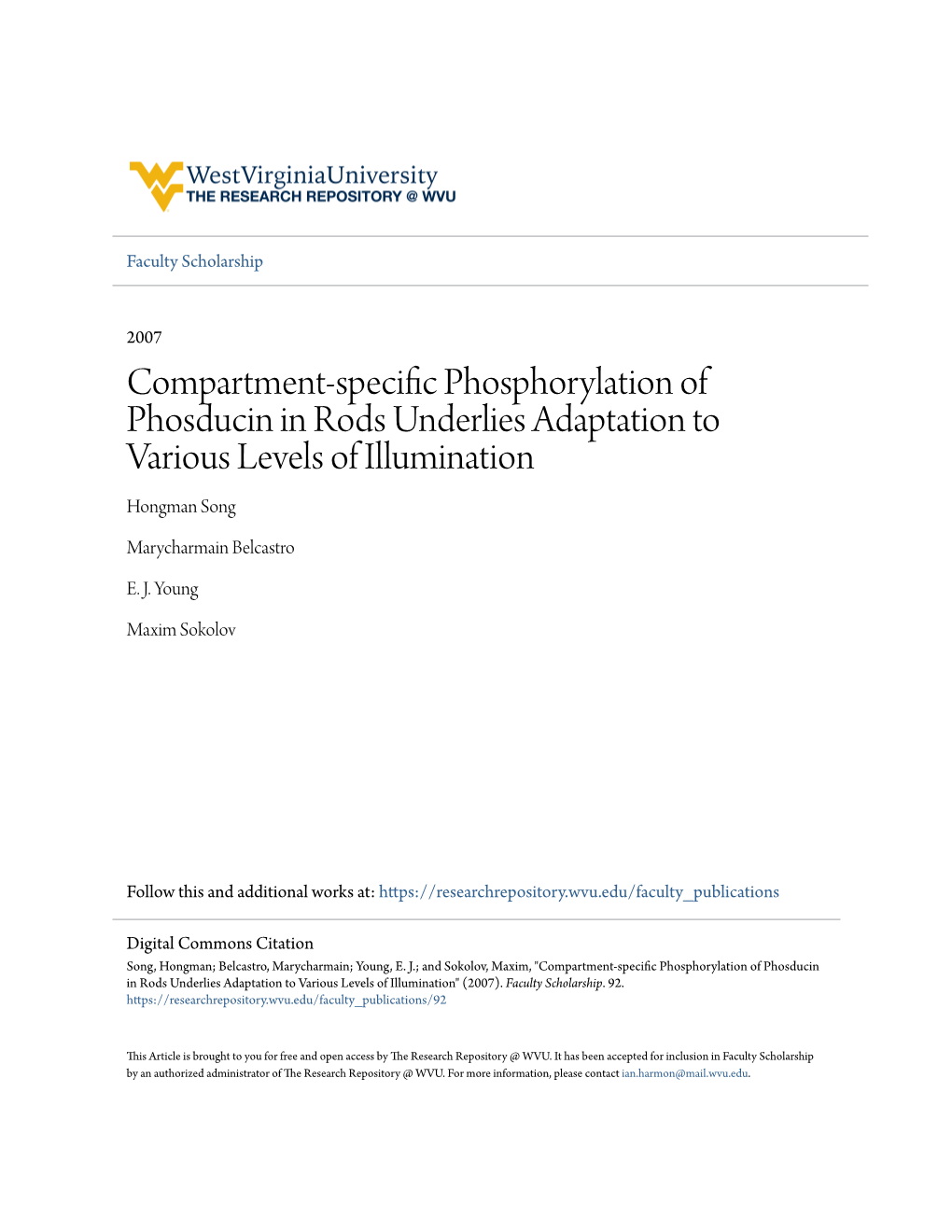 Compartment-Specific Phosphorylation of Phosducin In