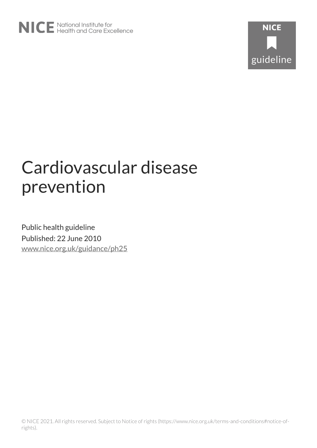 Cardiovascular Disease Prevention (Nice.Org.Uk)