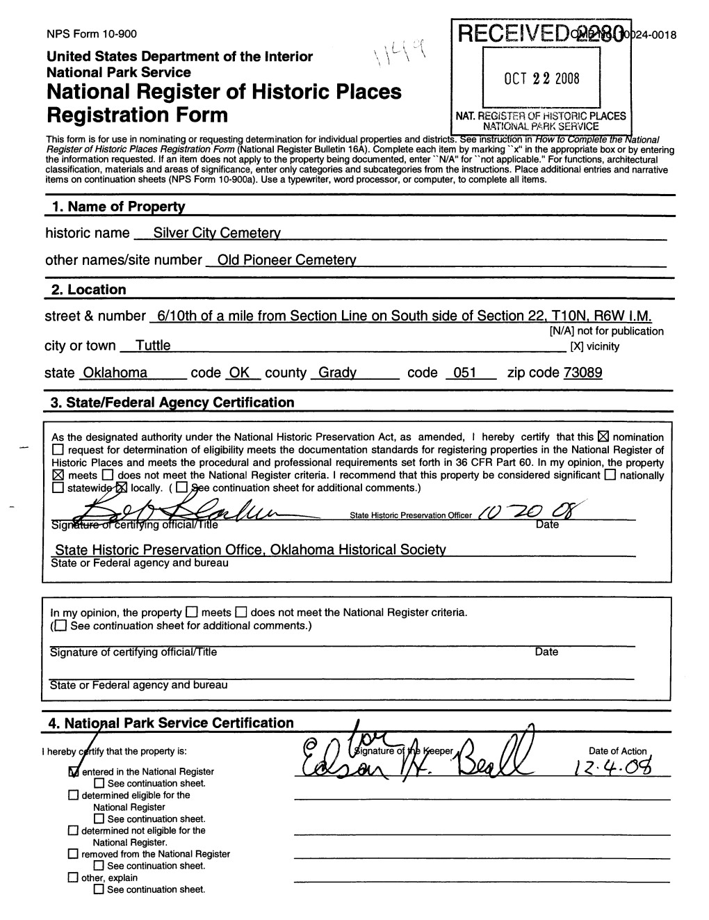 National Register of Historic Places Continuation Sheet