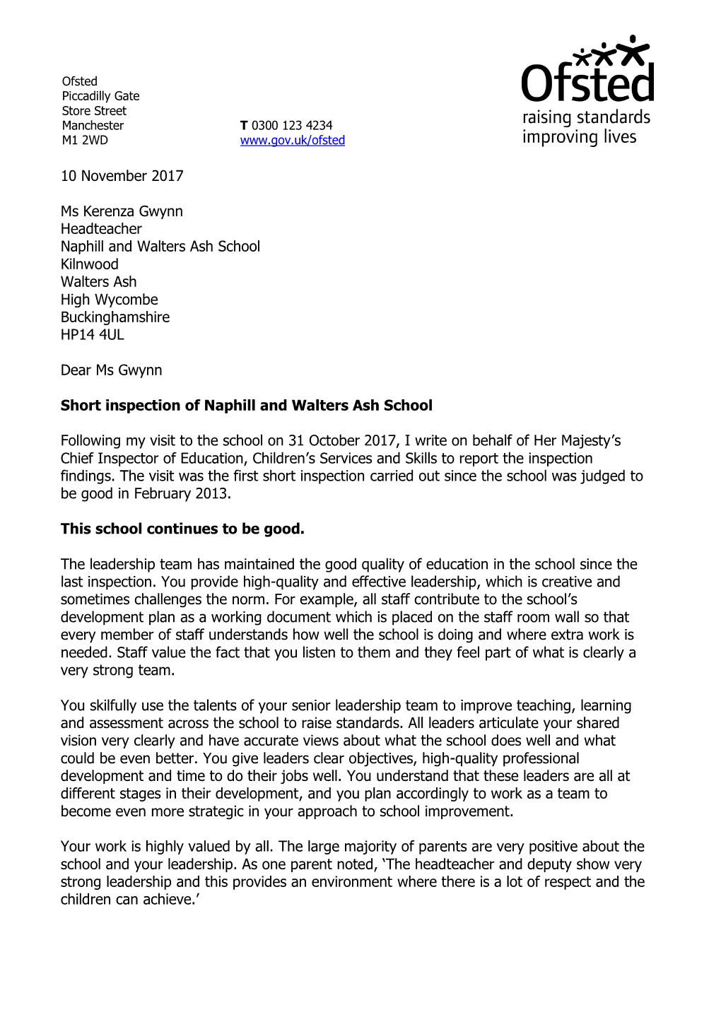 Download Ofsted 2017 Report