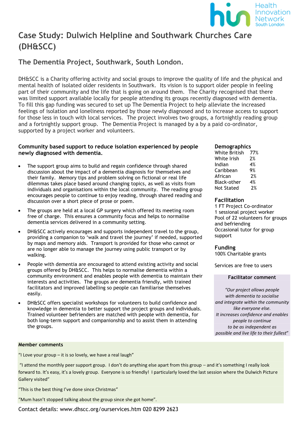 Dulwich Helpline and Southwark Churches Care (DH&SCC)